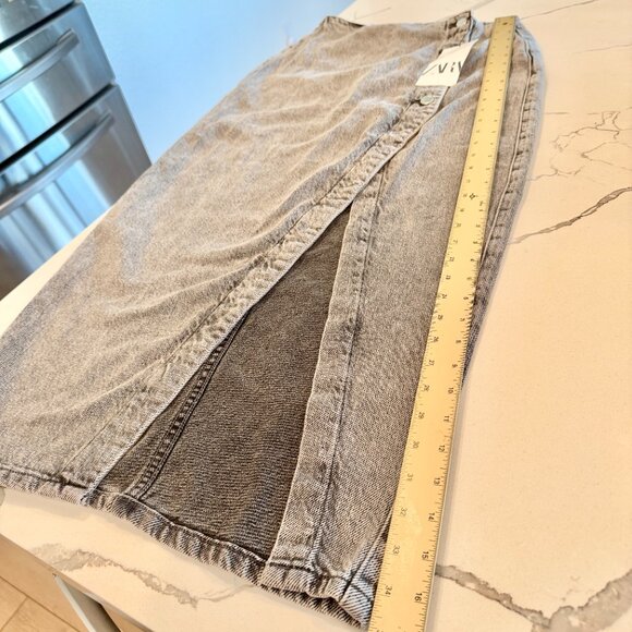 [⭐ PRICE FIRM] ZARA Denim Crossover Midi Skirt in Dark Gray Z1975 SMALL S - Picture 11 of 16
